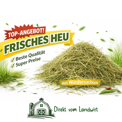 Frisches wiesenheu heuballen - frisches,